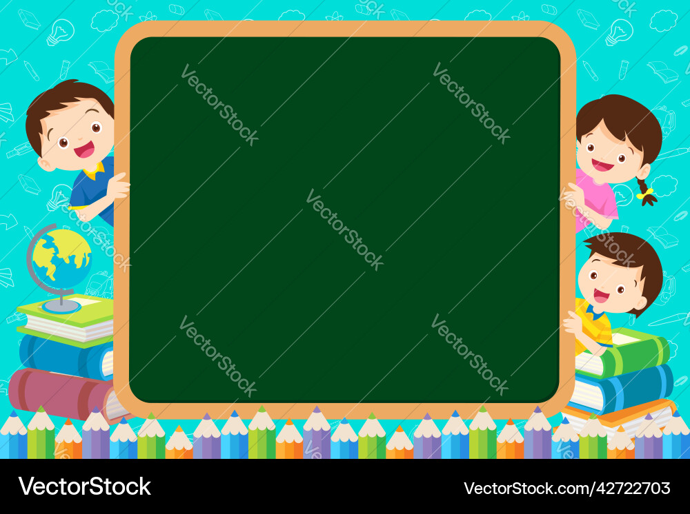 Education concept with backboard pencils vector image