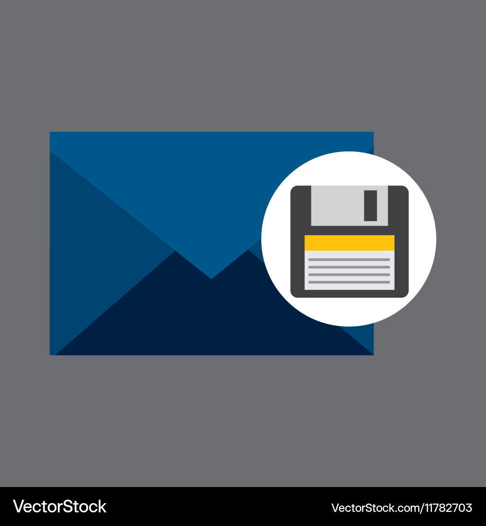 Email message floppy backup icon vector image
