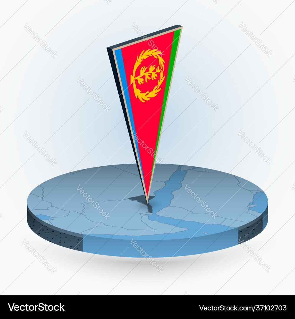 Eritrea Karte im runden isometrischen Stil Eritrea Karte im runden isometrischen Stil vektorbild