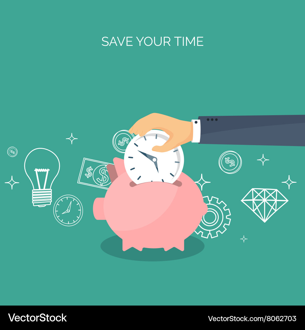 Flat saving money concept Vector Image