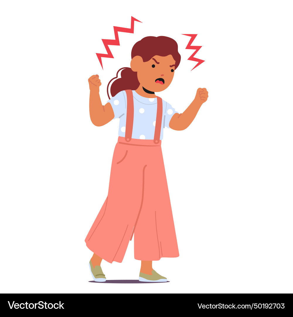 Furious girl face contorted with rage releases Furious girl face contorted with rage releases vector image