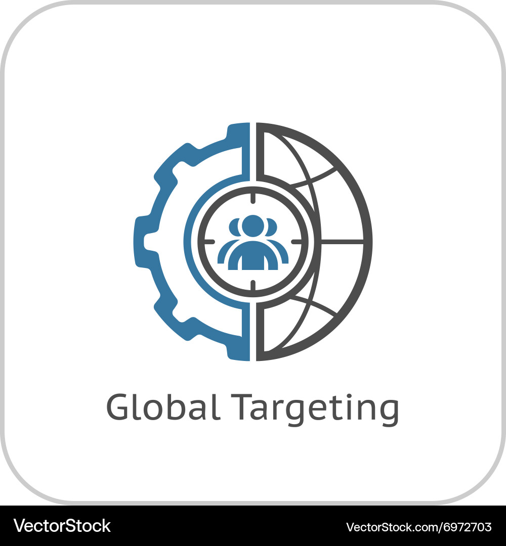Global targeting icon flat design Vector Image