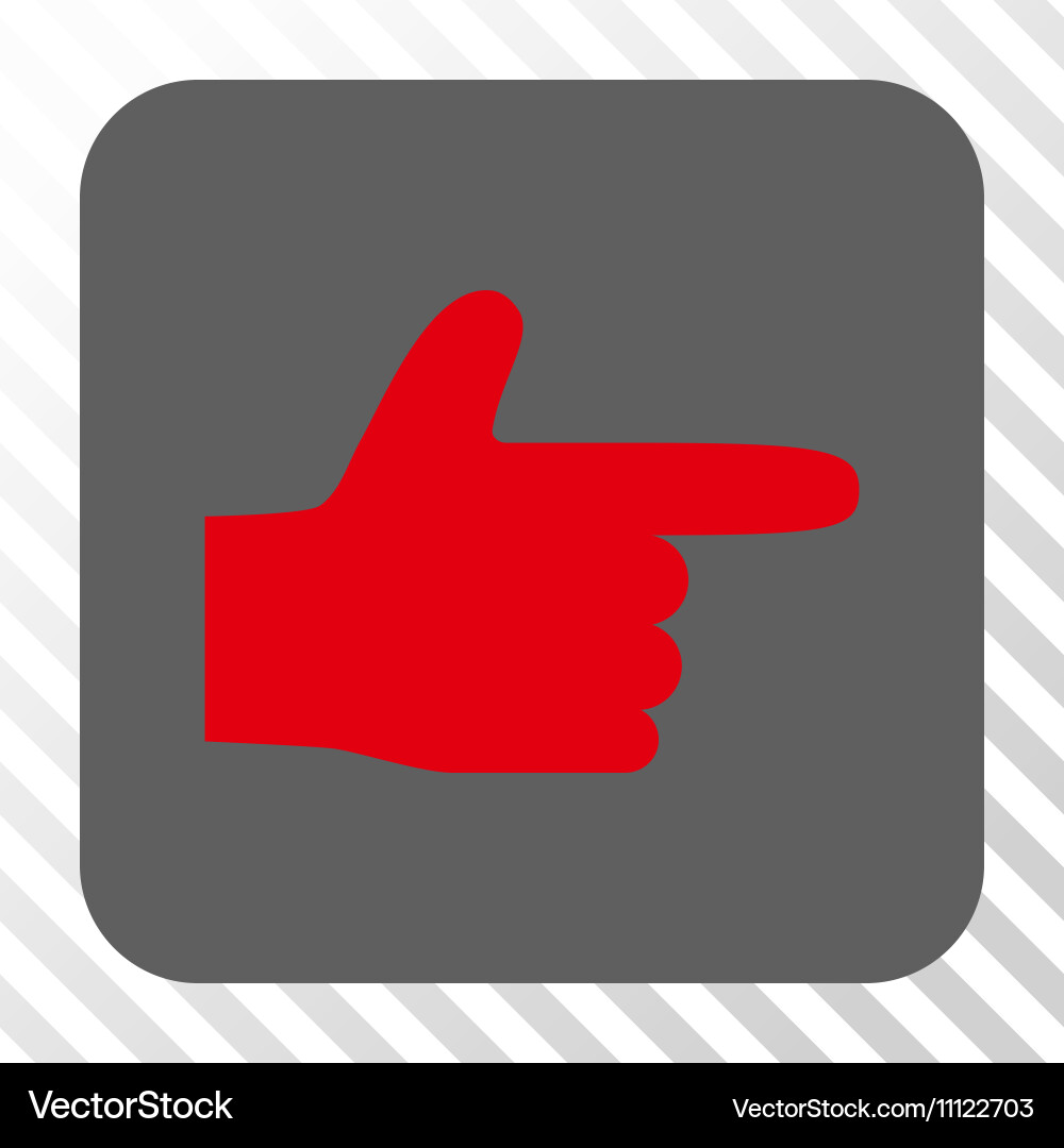 Hand pointer right rounded square button Vector Image