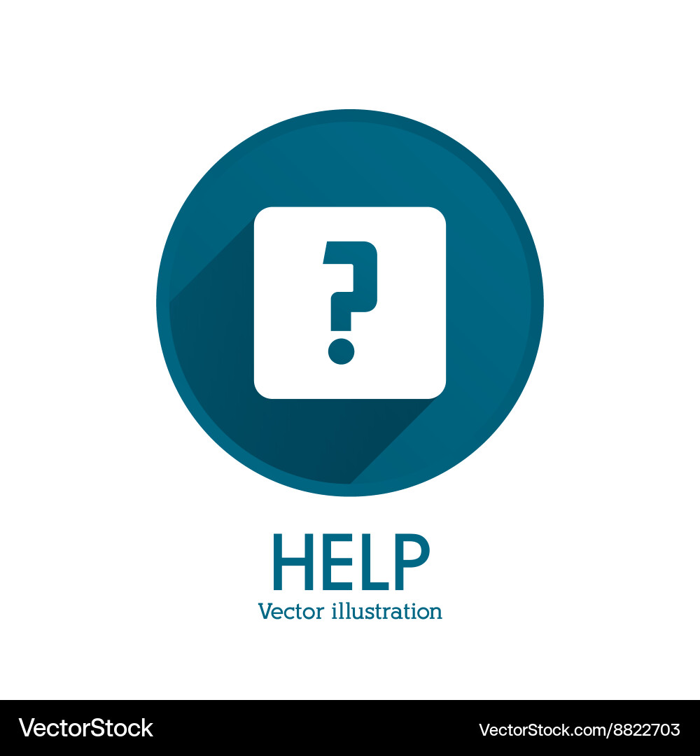 Help design question mark icon flat vector image