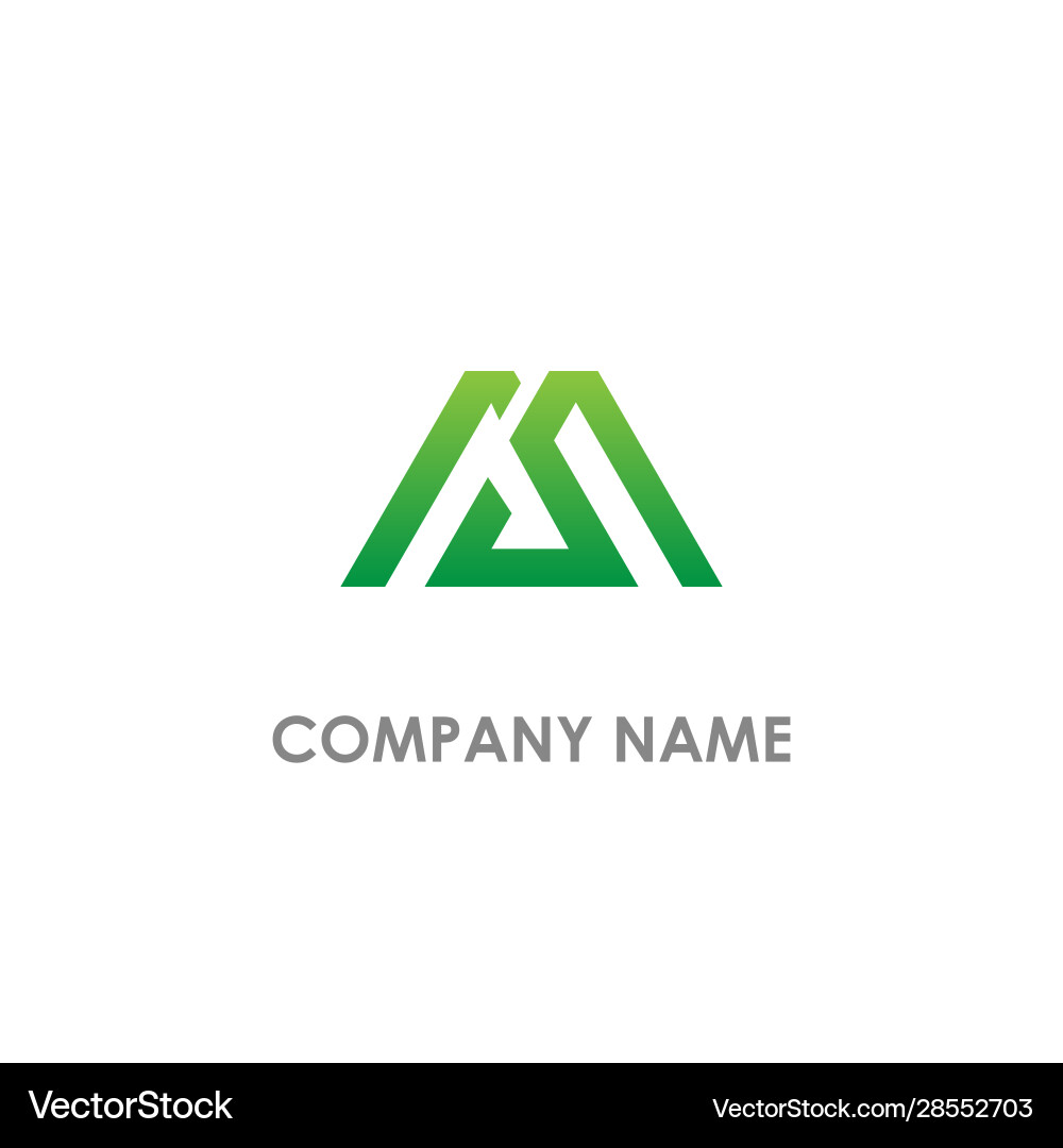 M initial shape line logo Vector Image