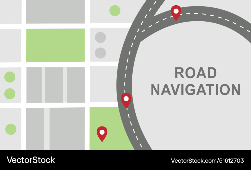 Navigation concept with pin pointer Vector Image