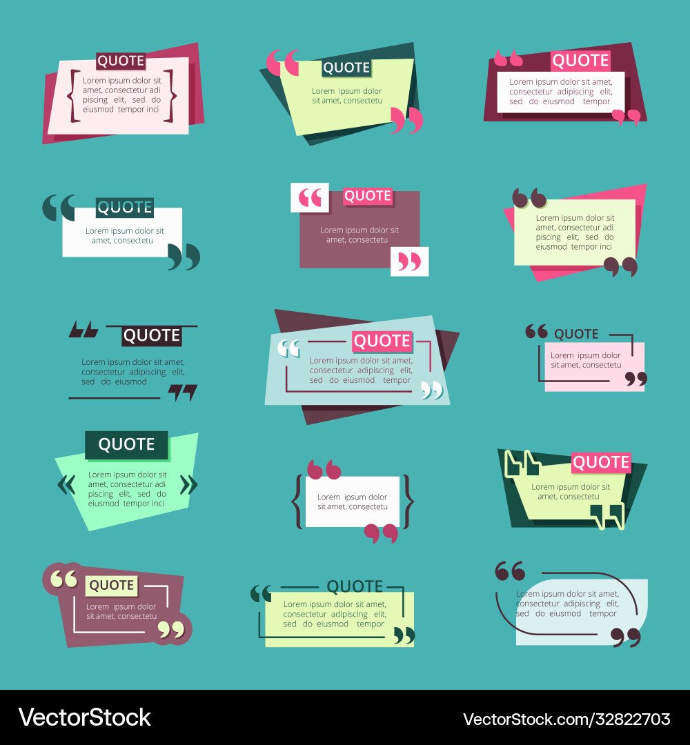 Notes quotes template large set wise comments Notes quotes template large set wise comments vector image