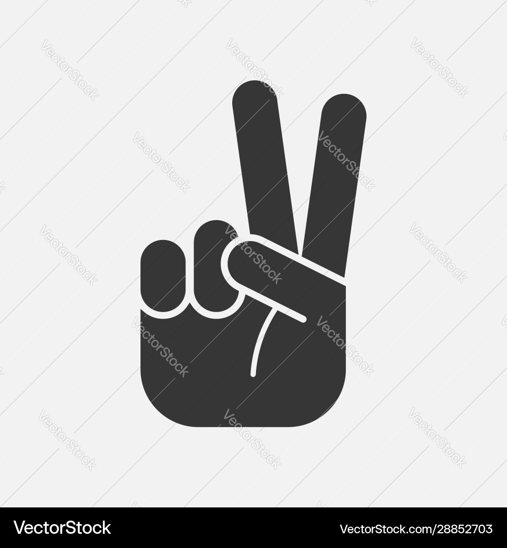 Peace Hand Geste Icon isoliert auf weiß Peace Hand Geste Icon isoliert auf weiß vektorbild