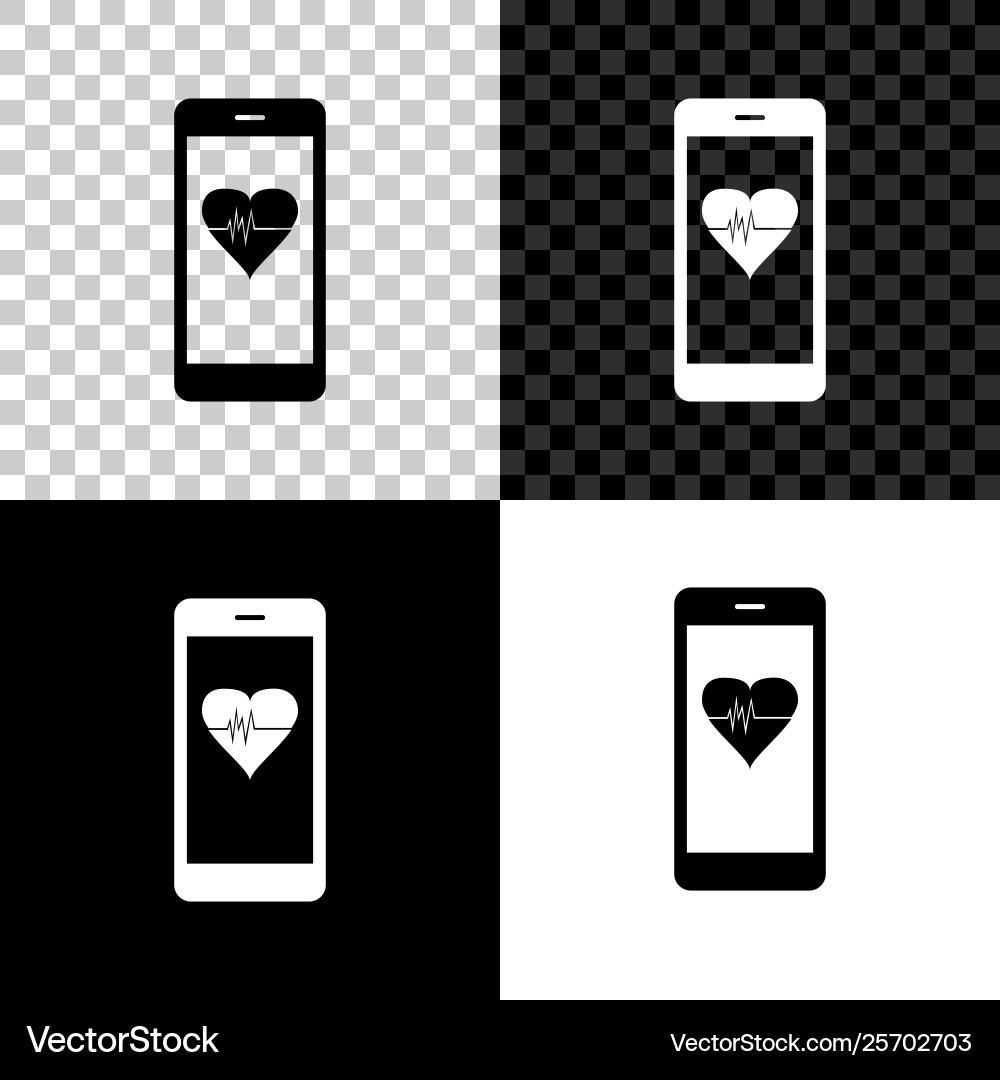 Smartphone with heart rate monitor function icon Smartphone with heart rate monitor function icon vector image