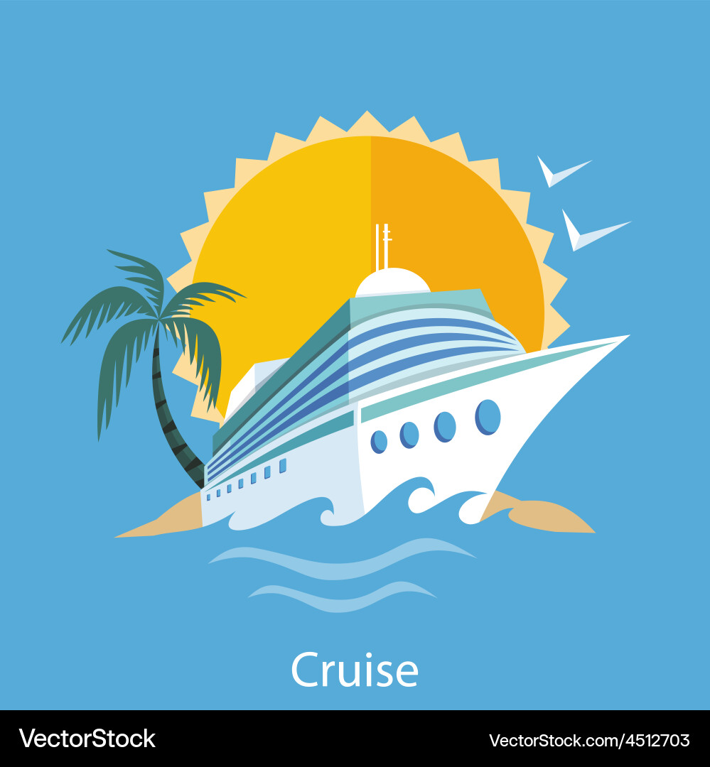 Tropische Kreuzfahrt Urlaub vektorbild