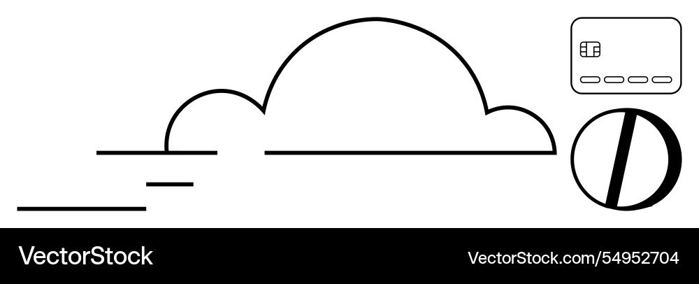 Cloud computing storage with credit card connected Cloud computing storage with credit card connected vector image