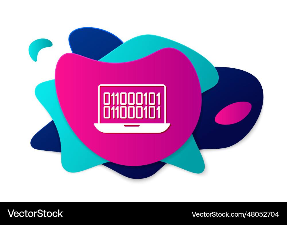 Color binary code icon isolated on white Color binary code icon isolated on white vector image