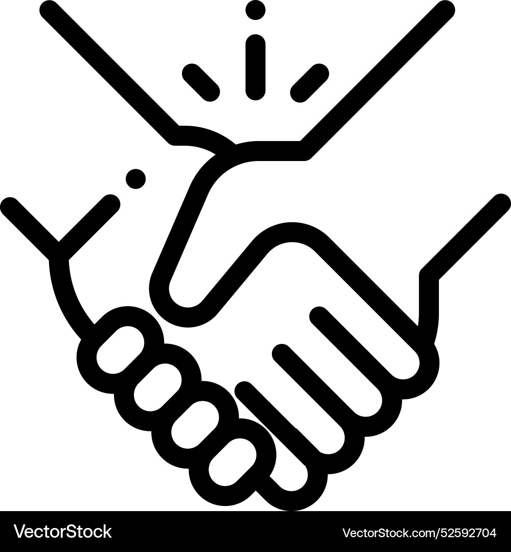 Cooperate icon thin linear style design isolated Cooperate icon thin linear style design isolated vector image