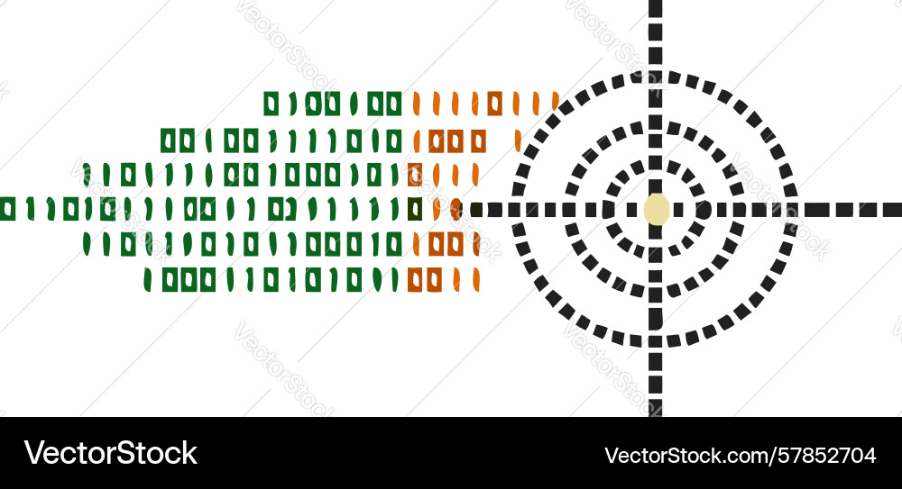 Data point target networked accuracy tech vector image