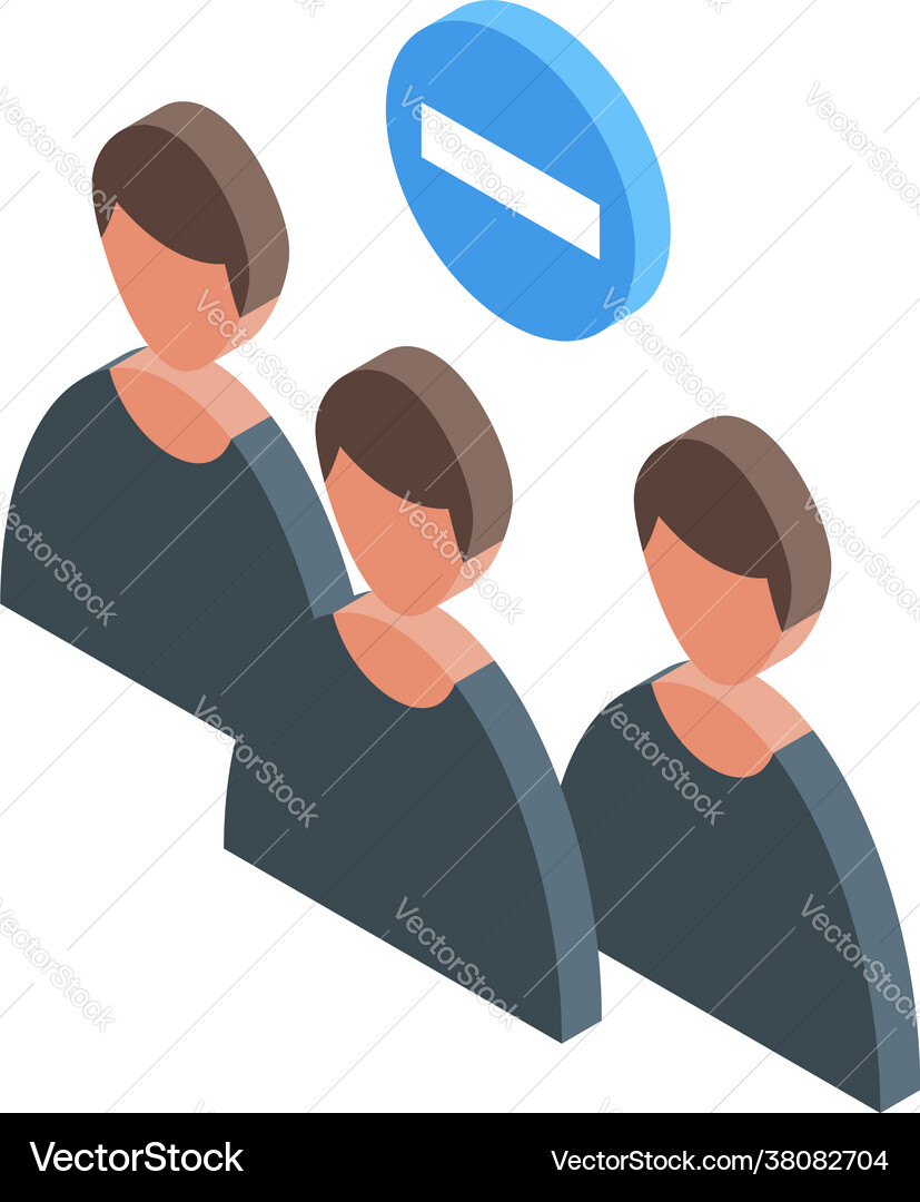 Delete user group icon isometric style Delete user group icon isometric style vector image