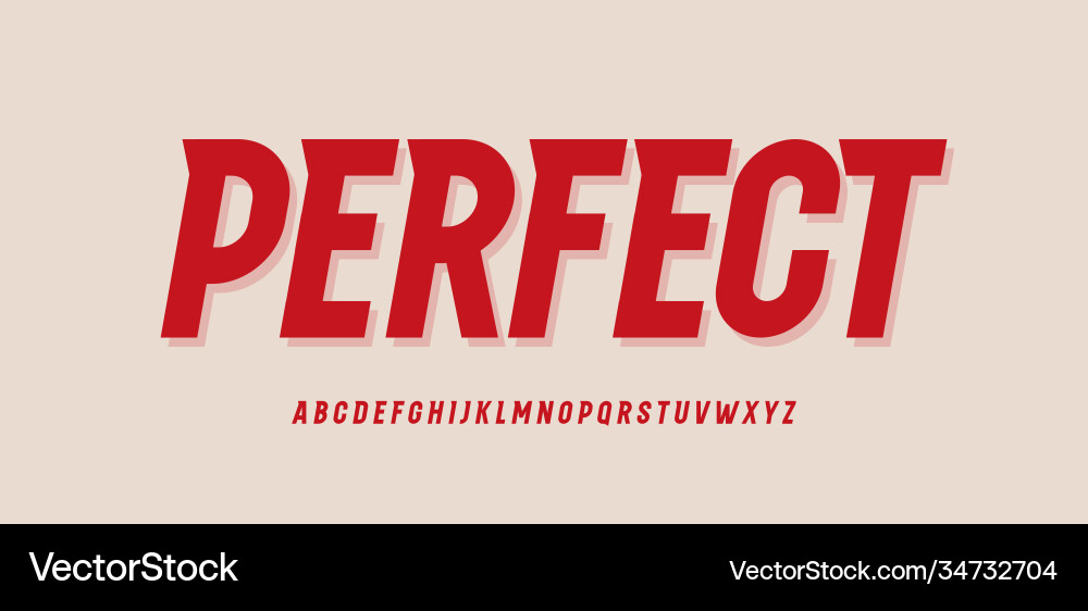 Dynamic Sport Font - Narrow Alphabet Vektorbild