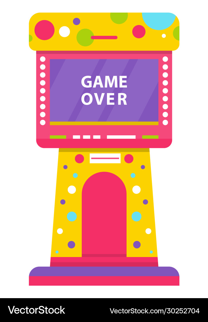 Game over on screen machine playing mode Game over on screen machine playing mode vector image