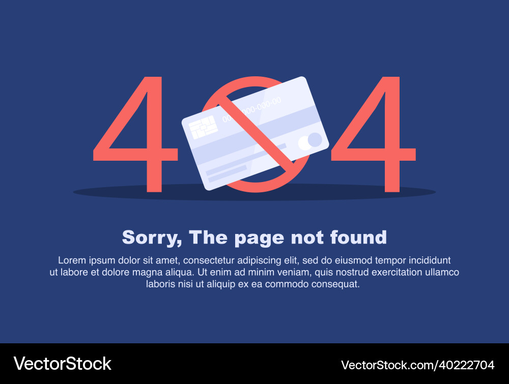 Internet network warning 404 error page or file Internet network warning 404 error page or file Vector Image
