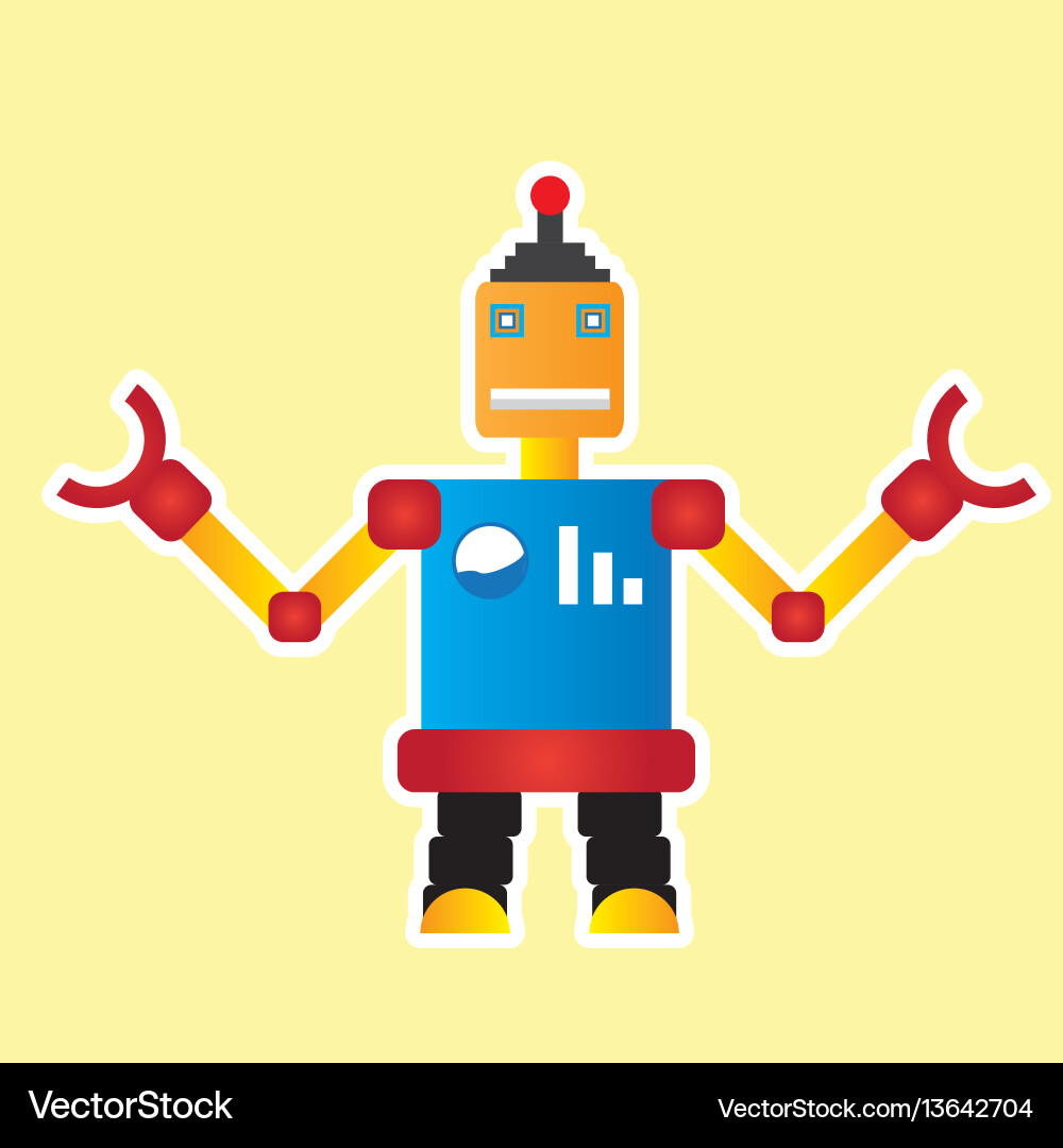 Isolated robot toy vector image