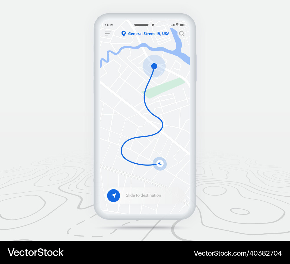 Map gps navigation ux ui concept smartphone Map gps navigation ux ui concept smartphone vector image