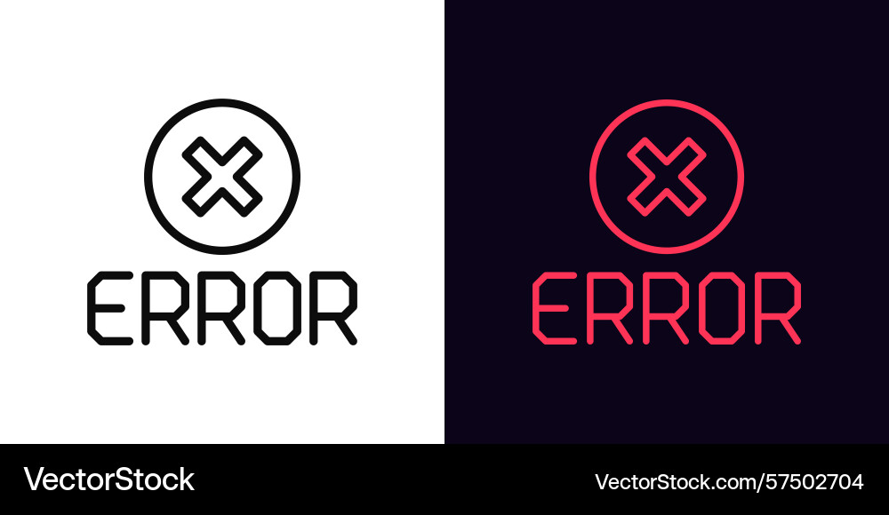Outline error message icon with editable stroke Outline error message icon with editable stroke Vector Image