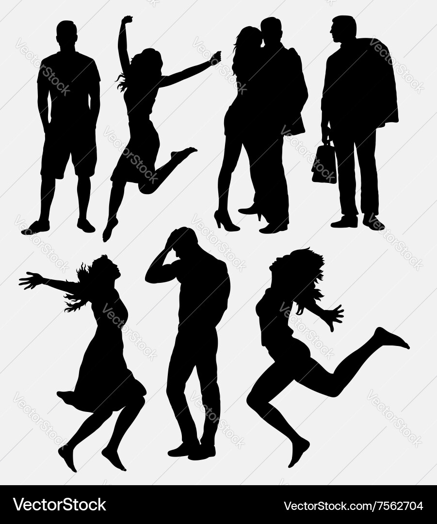 People male and female silhouette Vector Image