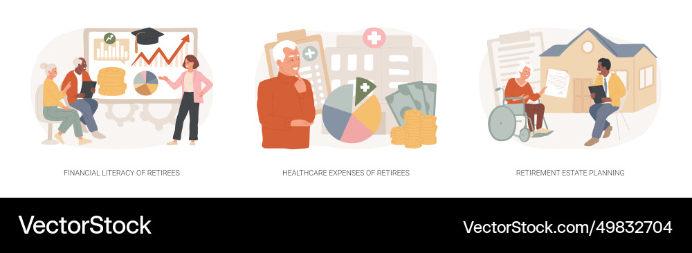 Retiree budget plan isolated concept Retiree budget plan isolated concept vector image