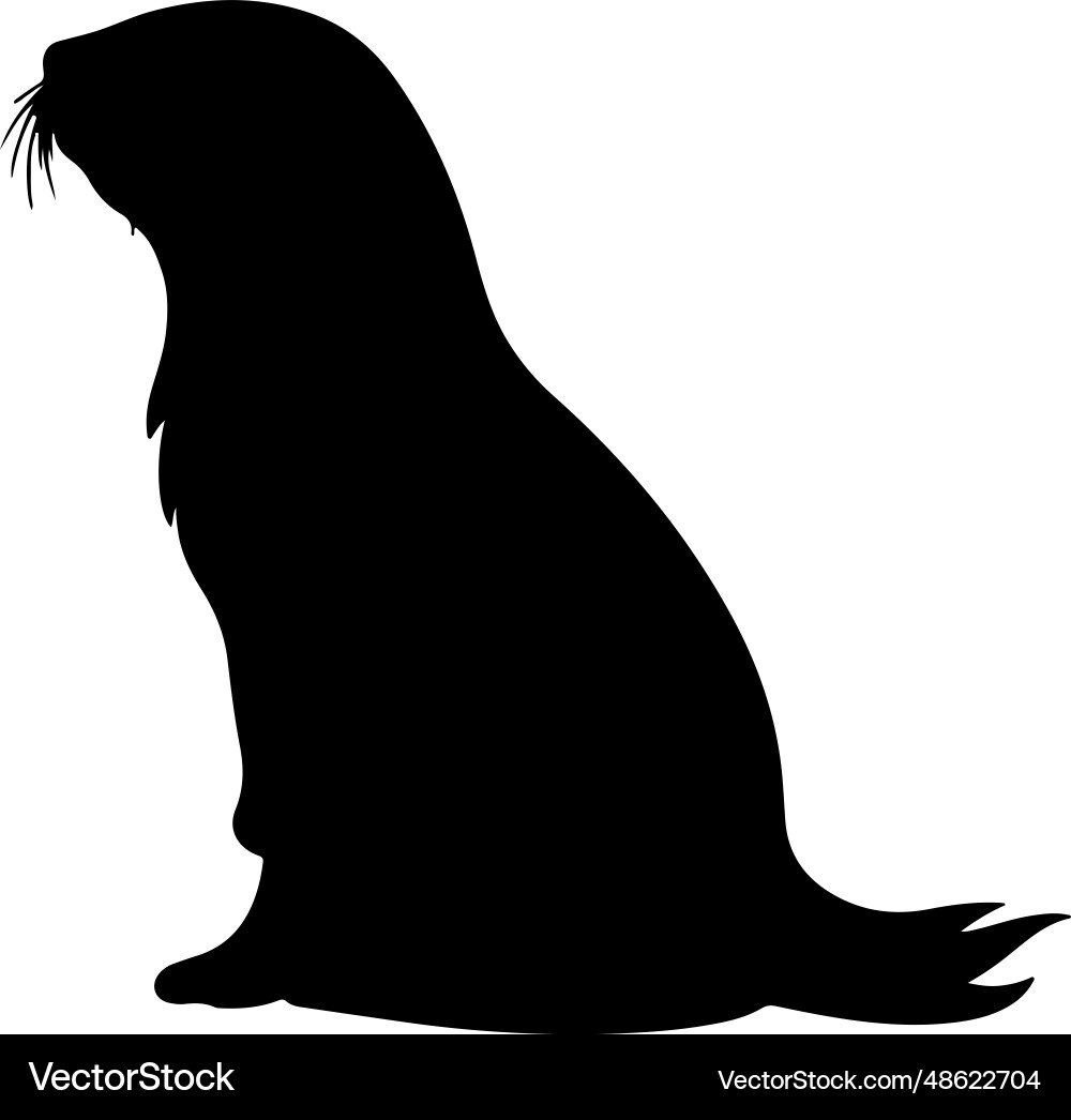 Sea Otter Silhouette Vector Image