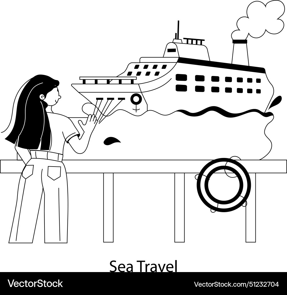 Sea travel Royalty Free Vector Image - VectorStock