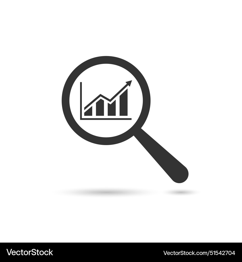 Search graph icon or analytic Royalty Free Vector Image