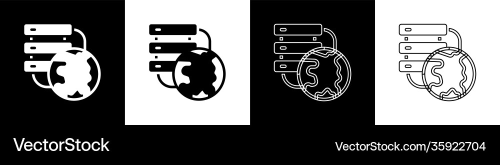 Set network cloud connection icon isolated Vector Image