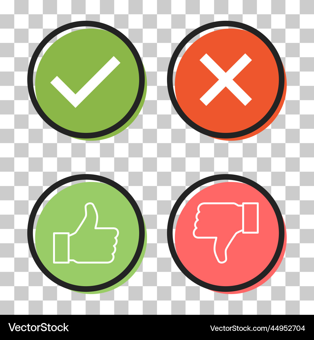 Set of check do dos mark correct wrong sign Vector Image