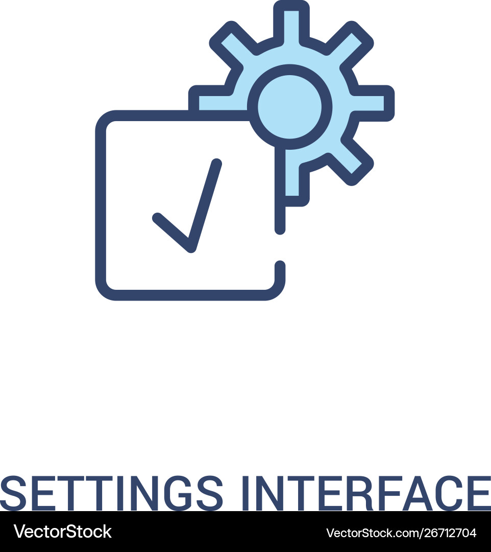 Settings interface concept 2 colored icon simple vector image