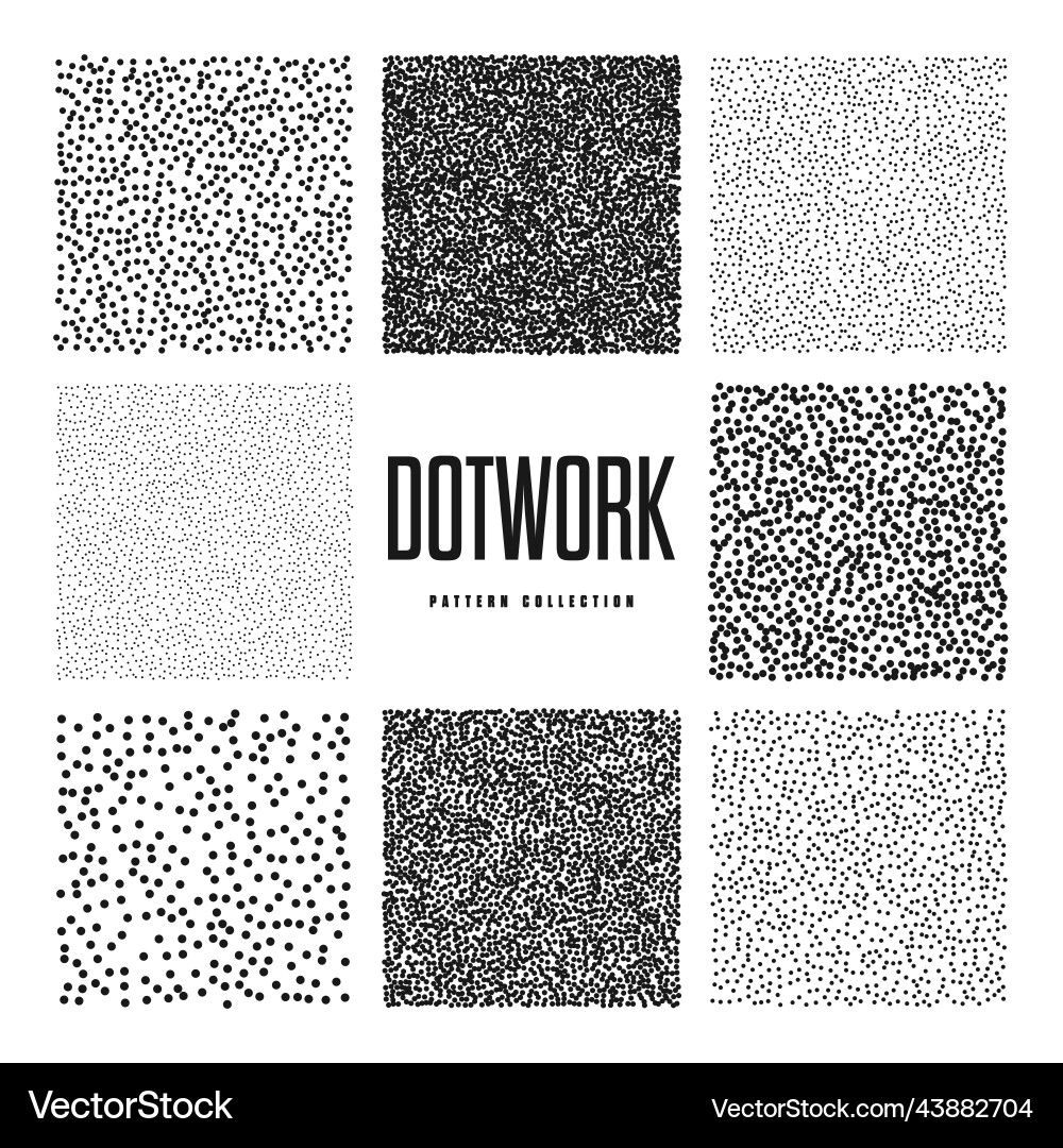 Square shaped dotted objects stipple elements vector image