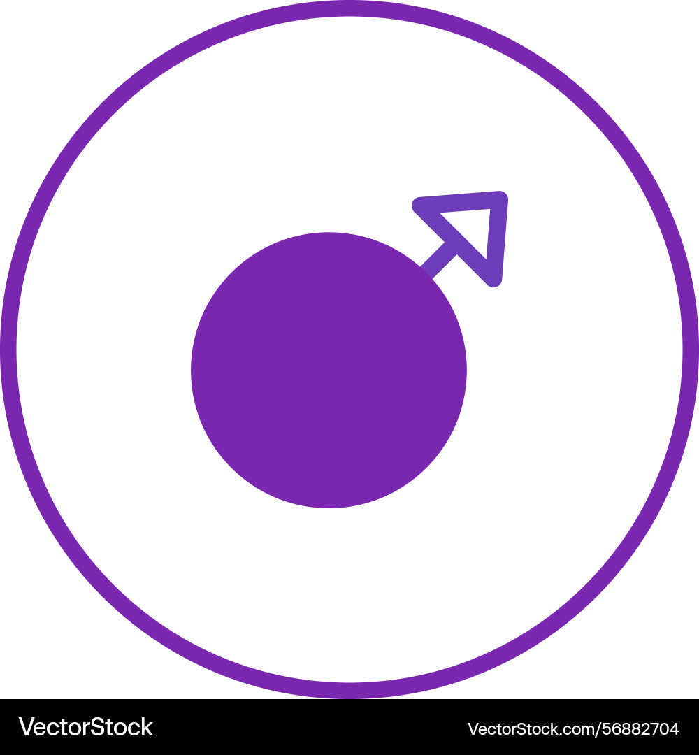 Symbol of mars in a circle simple Vector Image