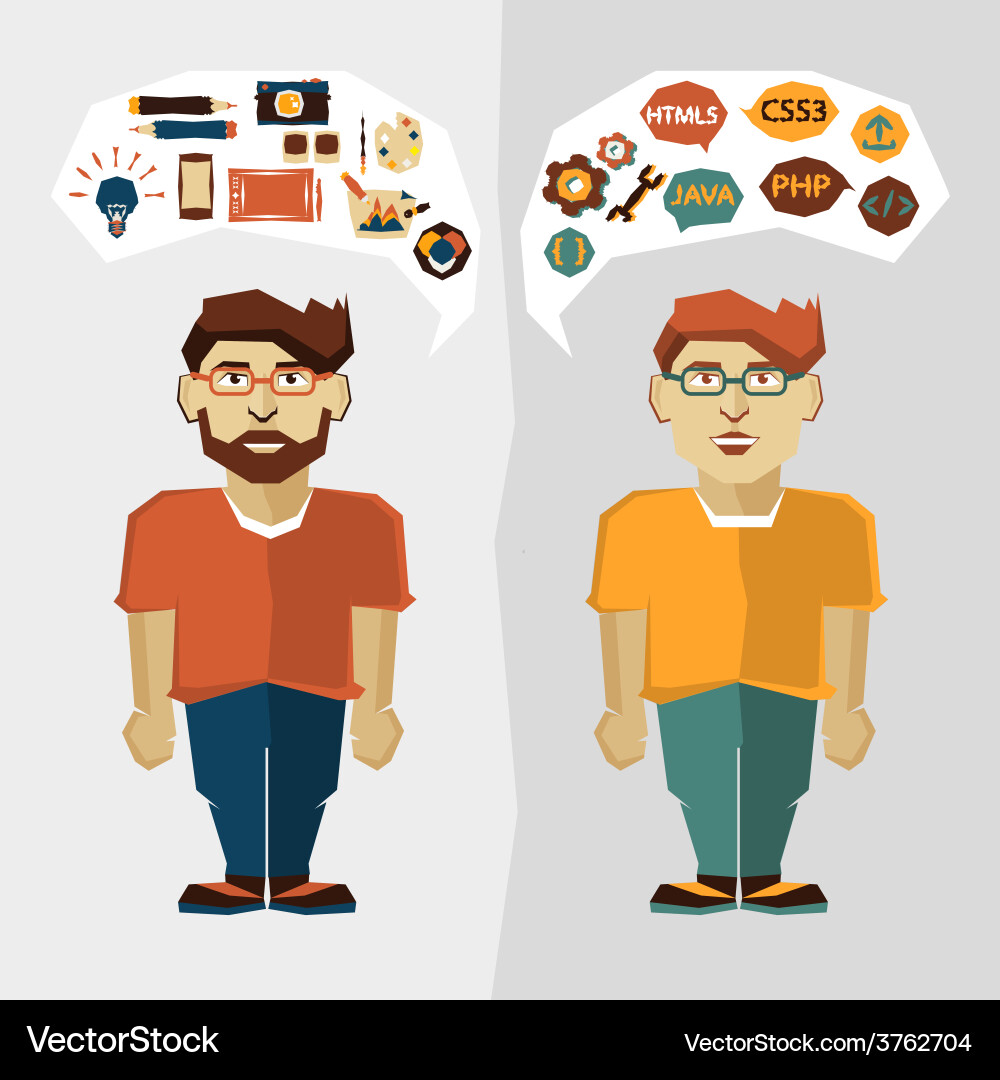 Web developer and graphic designer vector image