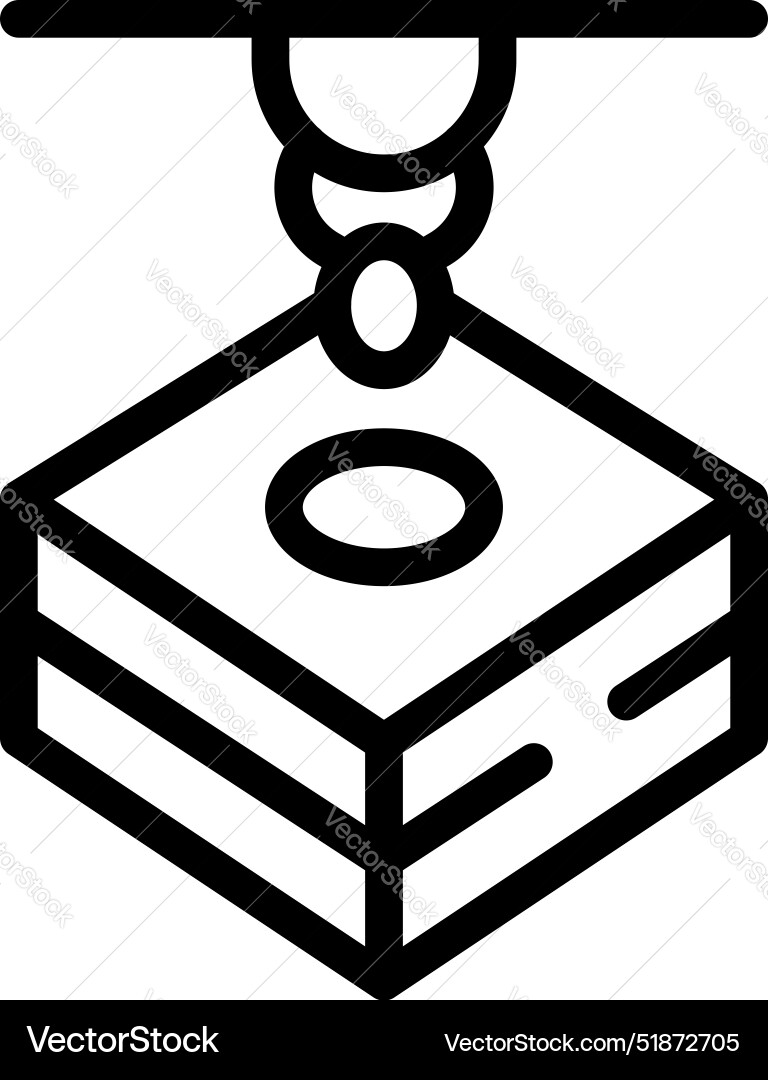 3d printer printing a cube with hole using 3d printer printing a cube with hole using vector image