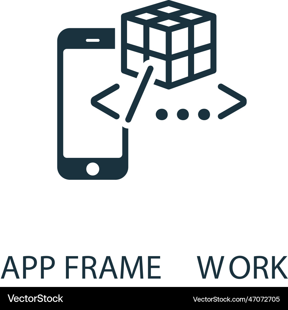 App framework icon monochrome simple sign from Vector Image