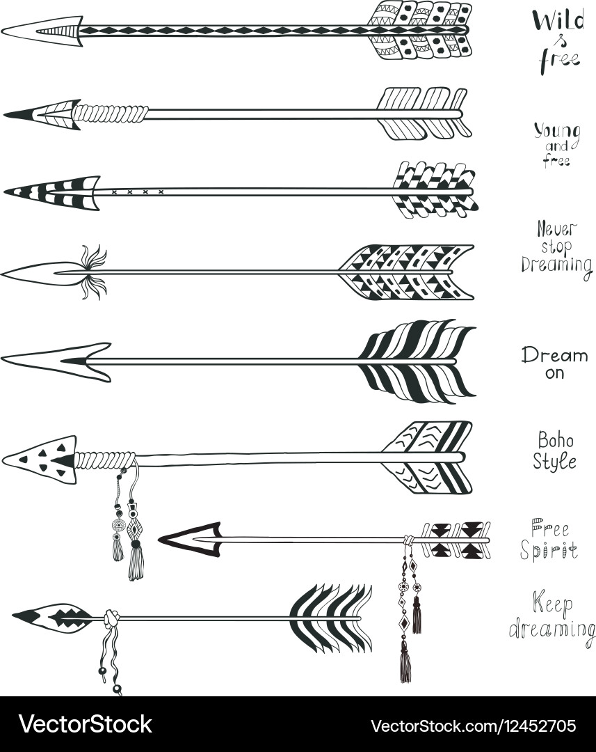 Bohemian Arrow & Tribal Elements vector image
