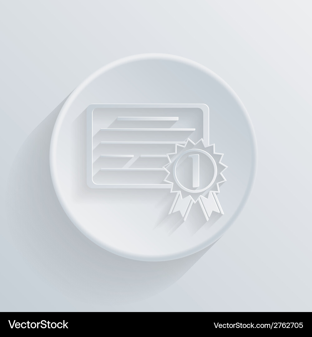 Circle icon diploma for the first place Vector Image