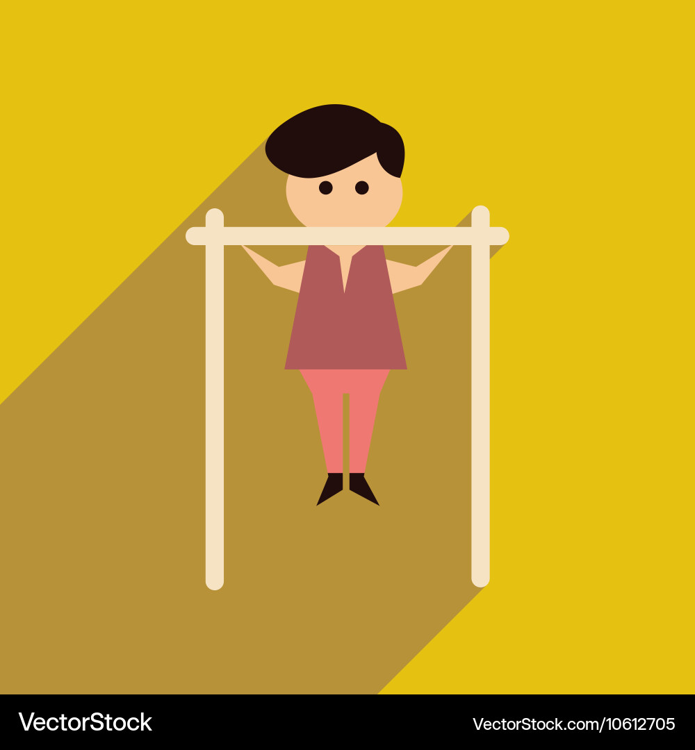 Flat web icon with long shadow man horizontal bar vector image