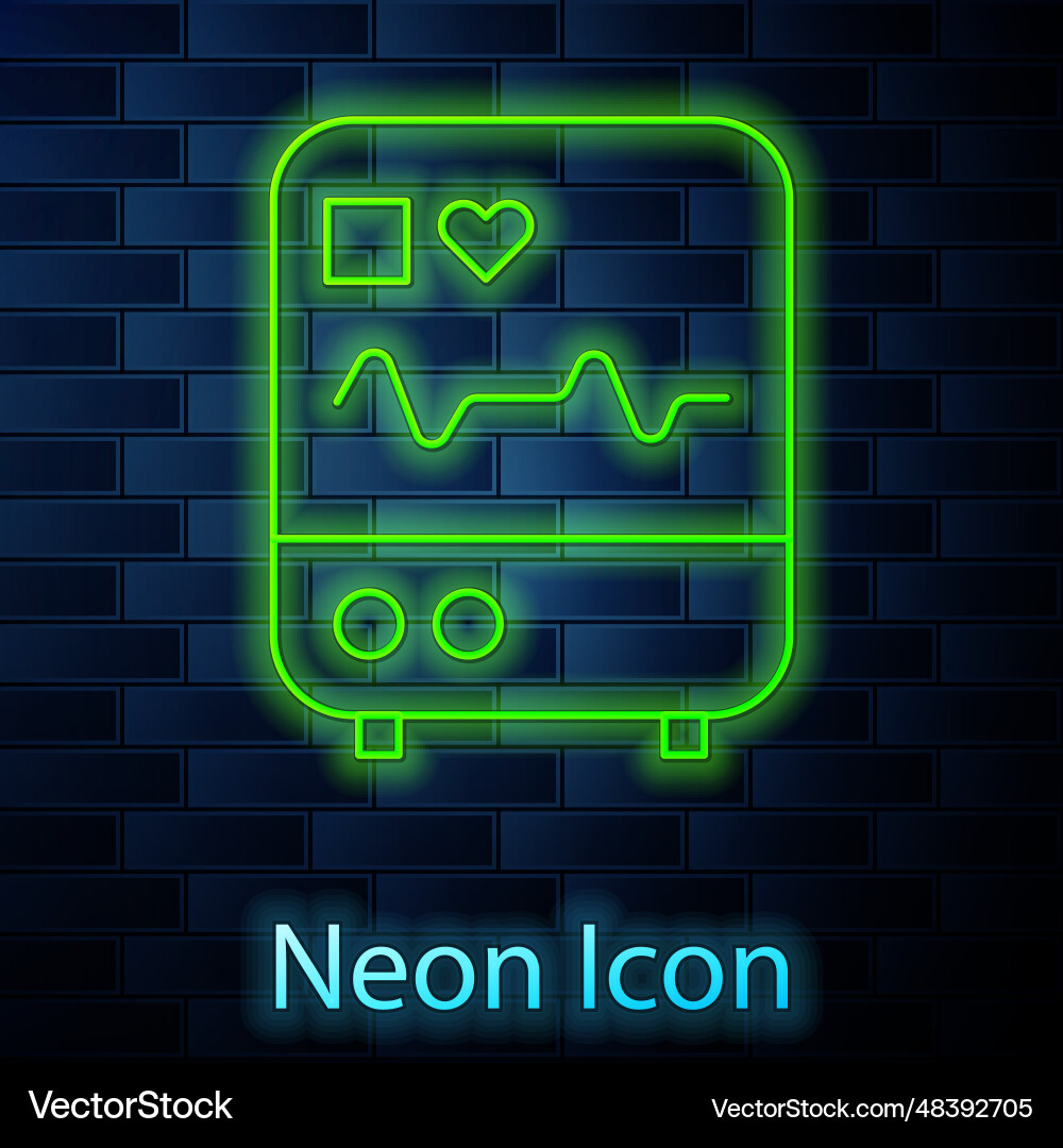 Glowing neon line computer monitor Glowing neon line computer monitor vector image