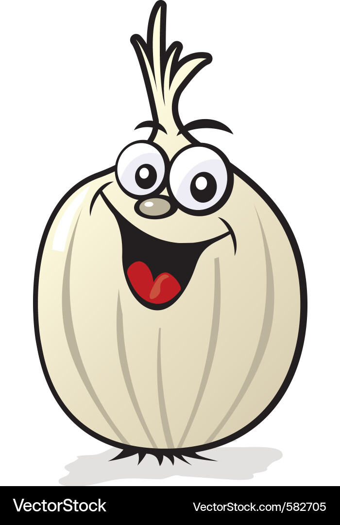 Happy onion character vector image