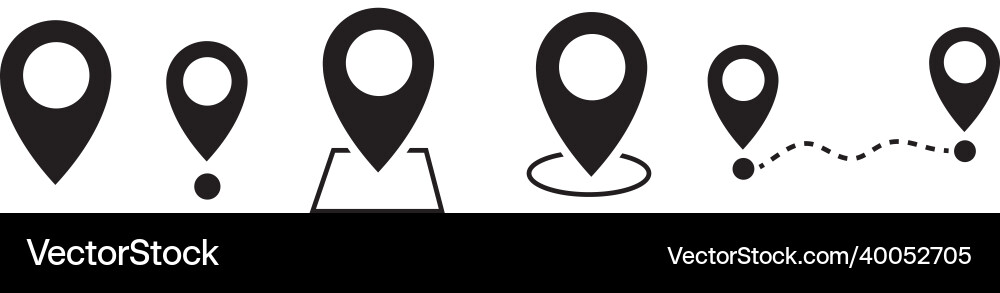 Map pointer icons set pin Map pointer icons set pin vector image
