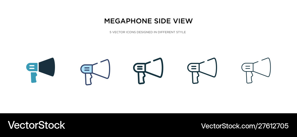 Megaphone side view icon in different style two Vector Image