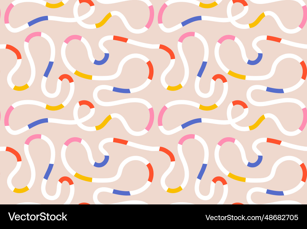 Seamless pattern of colorful abstract squiggles Seamless pattern of colorful abstract squiggles vector image
