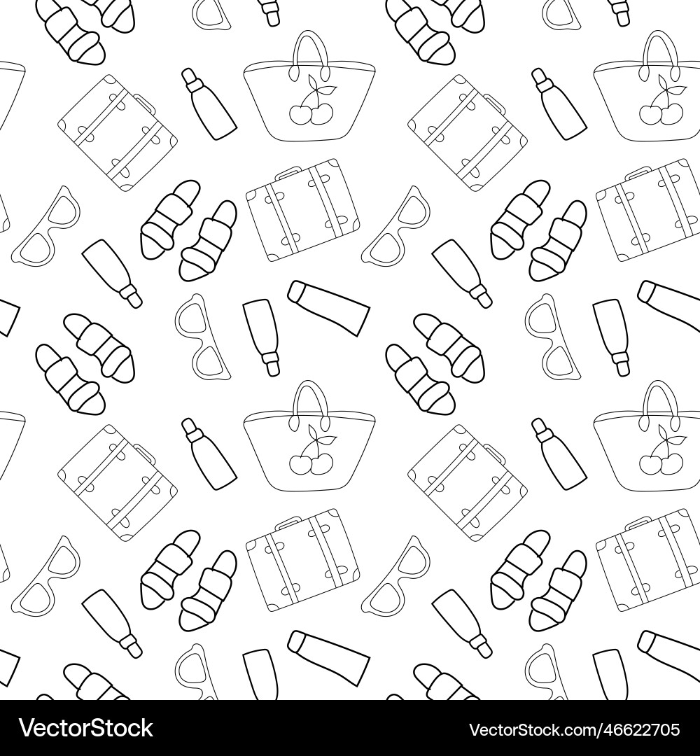Seamless pattern with summer set Seamless pattern with summer set vector image