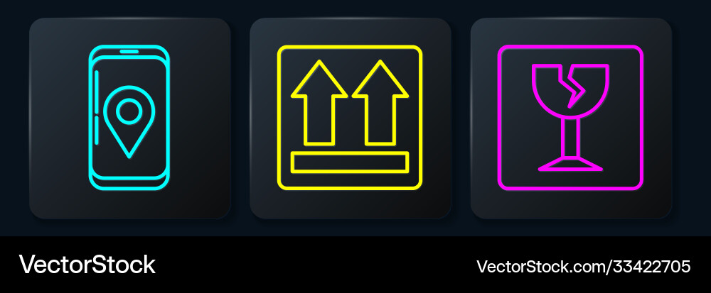 Set line mobile with app delivery tracking Set line mobile with app delivery tracking vector image