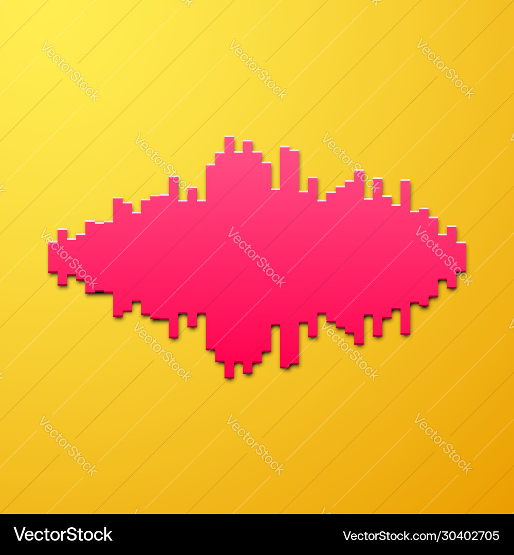 Silhouette sound waveform with shadow Silhouette sound waveform with shadow vector image