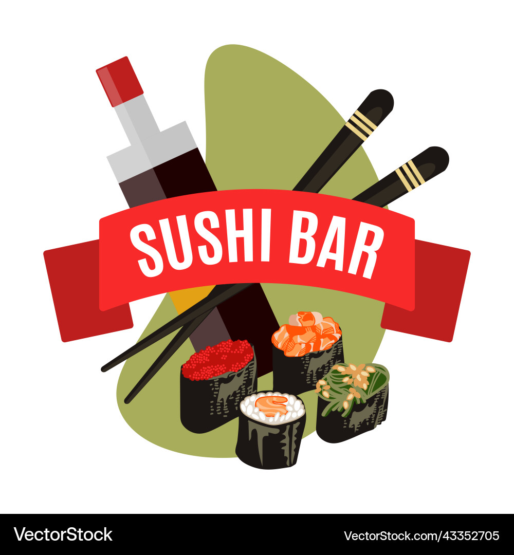 Sushi bar banner Vector Image